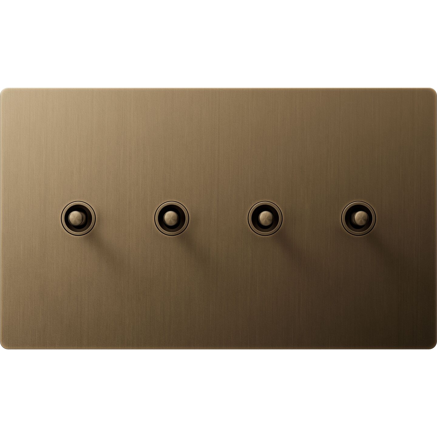 Aviena rectangular horizontal de cuatro palancas en latón envejecido